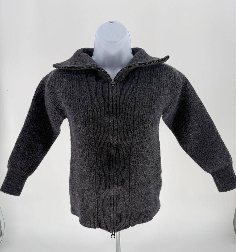 Aritzia Wilfred Free Sweater Womens XS 100% Merino Wool Full Zip Gray